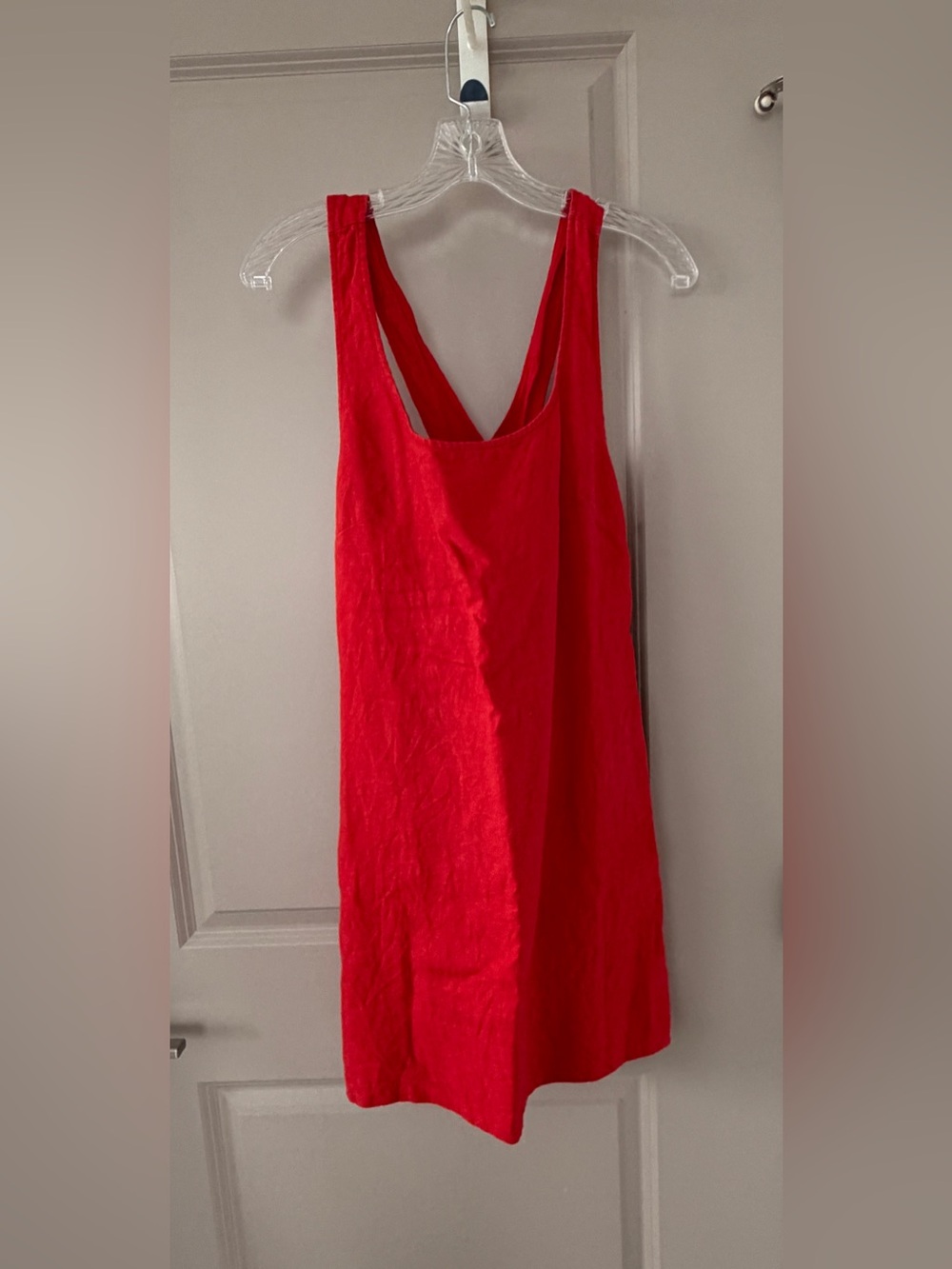 Madewell Cross-back A-line mini dress in linen